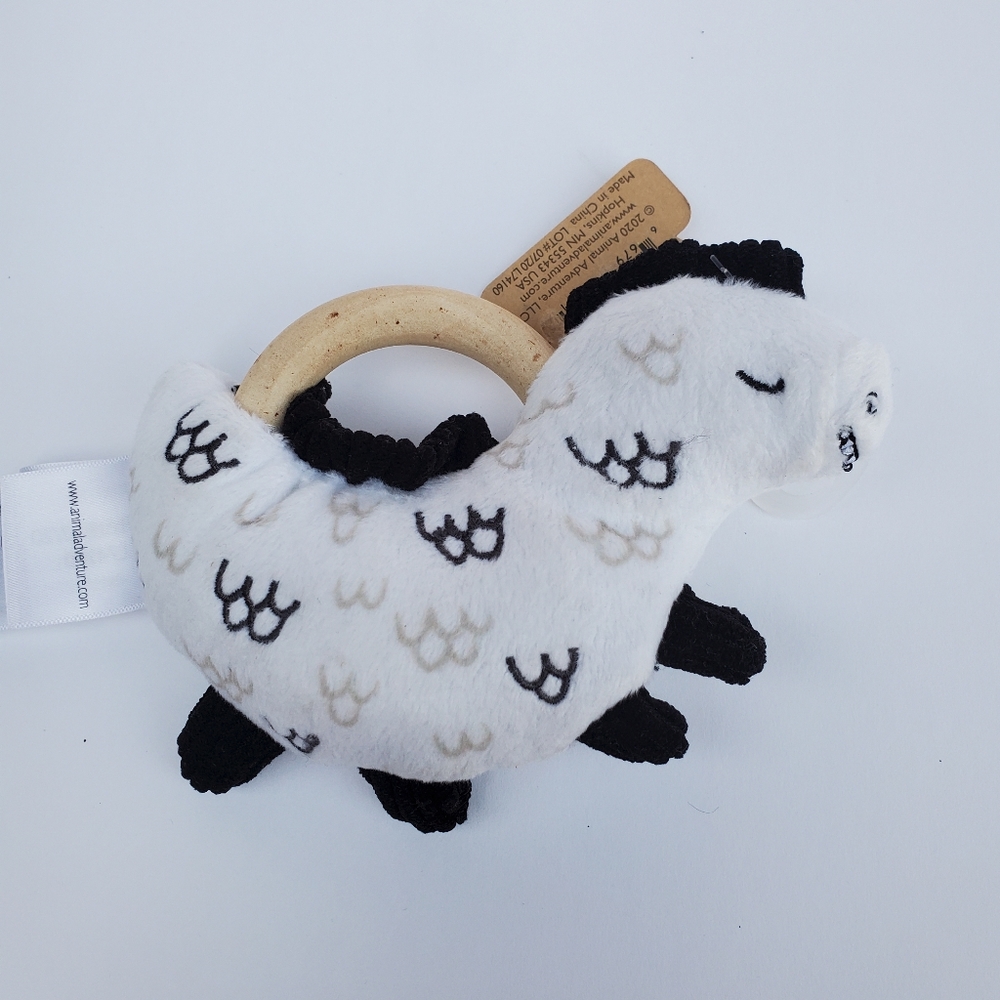 Animal adventure wooden teether rattle